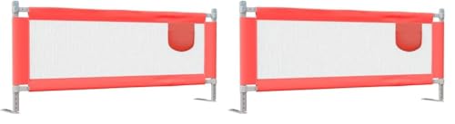 Image of LuvLap Bed Rail Guard for Baby /Kids Safety, 180cm x 72 cm(6ft x 2.3ft), Portable & Foldable, Baby Safety Essential, Adjustable Height, fits All Bed Sizes (Red - Without Print) (Pack of 2)