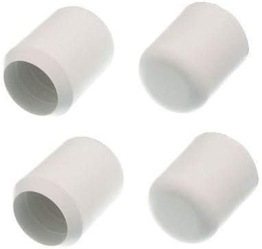 4 White Rubber Chair / Table Furniture Feet Ferrule Caps Stoppers fit 22mm Leg