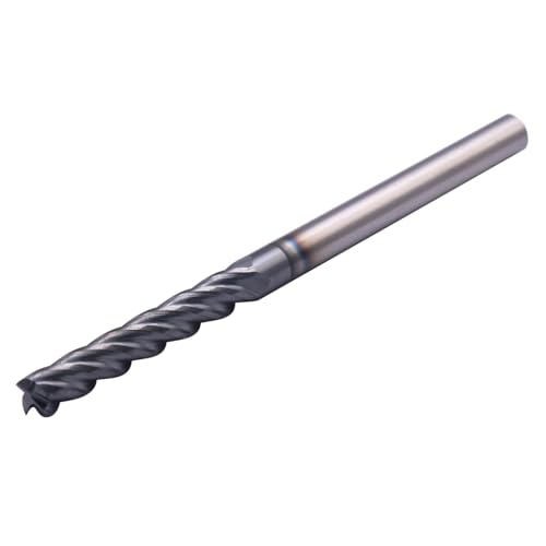 Image of BestParts High Performance 5Pcs Solid Carbide End Mills, AlTiN Coated, 4 Flute, 30 Degree Helix, 3 /16 inch Cutting Diameter, 3 /16 inch Shank Diameter, 1-1 /8 inch Length of Cut, 3 inch Overall Length, Square end
