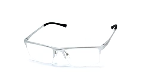 Óculos Armação Masculino Alumínio Nylon Com Lentes Sem Grau Z-73 (Prata)