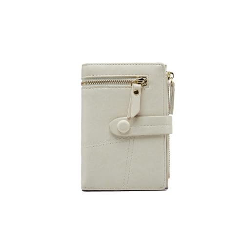 Womens wallet Women’s Multifunctional Short Wallet - Mini PU Leather Clutch with Zipper and Hasp for Coins and Cards(White)