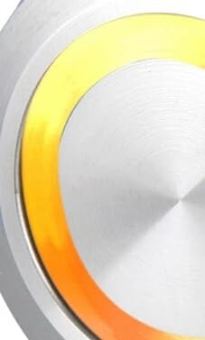 Interruptor pulsador de metal 16mm con anillo LED amarillo 3V para paneles eléctricos