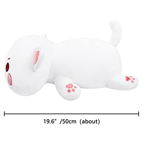 Plüschtier Katze Groß Stofftier Plüschkätzchen Kuscheltier Kissen Tierkissen Ausgestopftes Tier Plüsch Kissen Kuscheliger Plüsch Puppen Spielzeug für Kinder, Geburtstagsgeschenk Anime Plushie