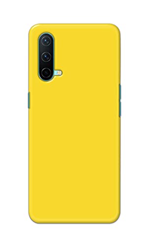 Image of Printed Hard Back Cover Case for OnePlus Nord CE 5G Back Cover (Plain Yellow) -1803