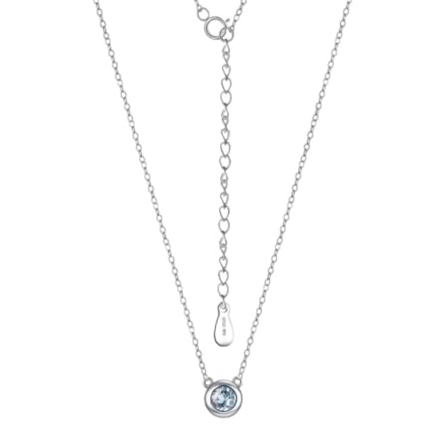 Collier aigue-marine pendentif pierre naturelle argent 16 pouces