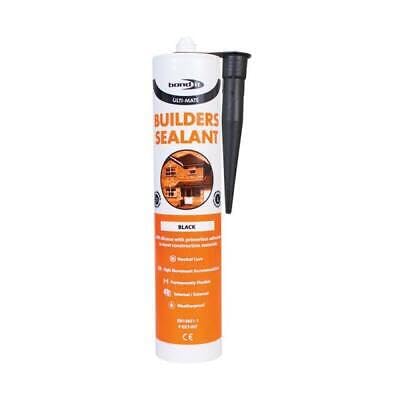 Bond it Ultimate Low Modulus Neutral Cure LMN Builders Silicone Sealant Building Silicone Sealant Internal External Door Window Frames Glass Cement Wood EU3 (Black)