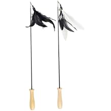 2pcs Retractable Cat Tickling Sticks Interactive Pet Toys for Indoor Cats