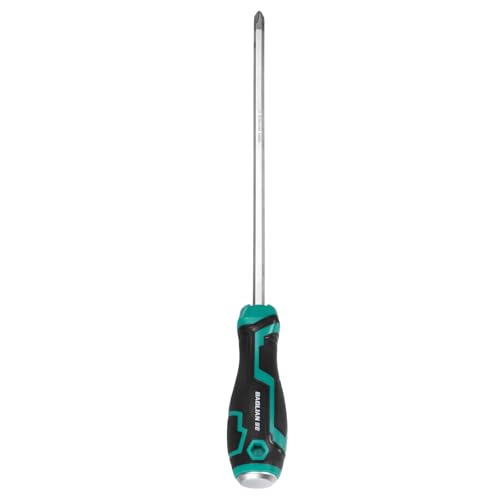 Image of sourcing map Magnetic Phillips Screwdriver PH3 x 250mm S2 Steel Go-Thru Cross Screwdrivers with Striking Cap for Industry and Automobile Repair