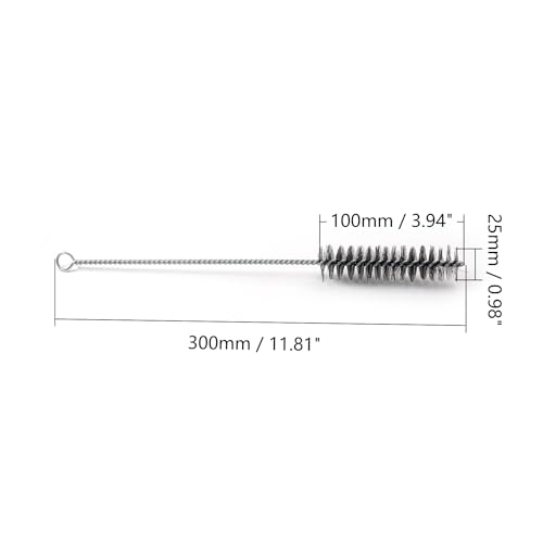 Image of Utoolmart Wire Tube Brushes, 1.0-inch Diameter, 12-inch Long, 5pcs | Stainless Steel Wire,Long-Handle Bristle,Spiral Power Design, Cleaning Tool, For Tubes Pipes Bottles, Auto Parts & Lab Use