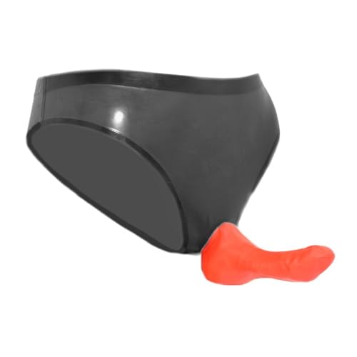 Calzoncillo de látex XL con preservativo integrado, material de 0,4 mm hecho a mano