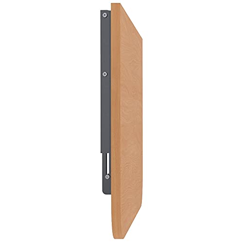 AKKE Opklapbare wandtafel ruimtebesparend inklapbaar bureau wandtafel afgeronde hoeken PVC laminaat wit voor keuken kinderkamer thuiskantoor antraciet 70cm x 60cm