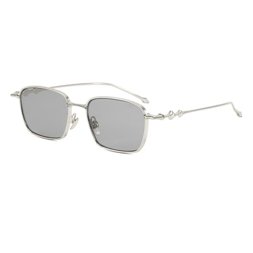 Lunettes de soleil en métal unisexes verres sombres protection visage