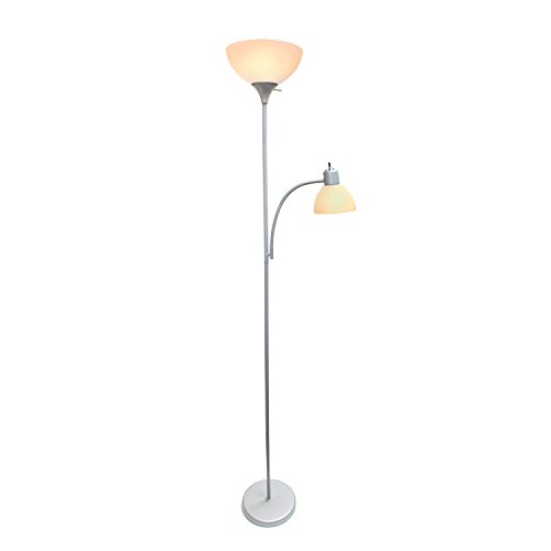 Simple Designs Lf2000-Slv Mother-Daughter Floor Lamp With Reading Light, Silver #TOP3