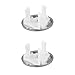 Bathroom Sink Overflow Cover, Chrome Basin Hole Trim for 22mm-24mm Holes, Round Drain Pipe Cover Replacement, No Tools Install, 2 Pack