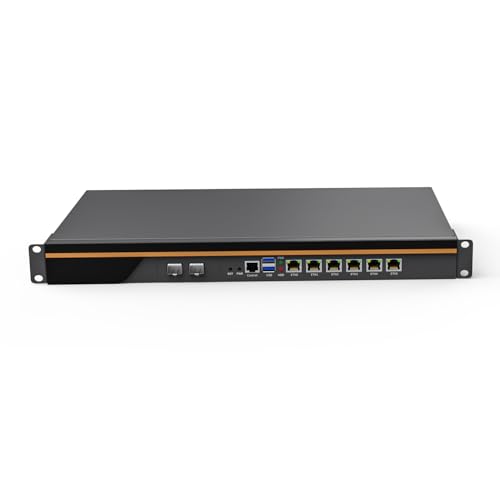 Partaker 1U Rackmount Firewall Hardware, OPNsense, VPN, Network Appliance, I3 13100, S12, AES-NI, 6 x I226-V 2.5Gbe, 2 x 10G SFP, 2 x USB3.0, COM, VGA, Barebone, NO RAM, NO Storage, NO System