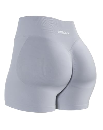 Image of AUROLA Influence Workout Shorts for Women,2.5 3.5 4.5 5.5 6.5 No Roll Up Squat Proof Scrunch Seamless Compression Gym Short