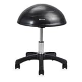 Gaiam Balance Ball Chair Stool, Half-Dome Stability Ball Adjustable Swivel Rolling Chair Drafting...