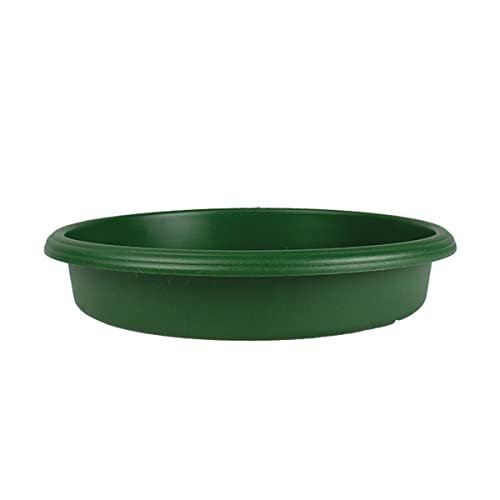 The HC Companies 12" Panterra Round Plastic Grower Saucer 11"x11"x2" in Green Color