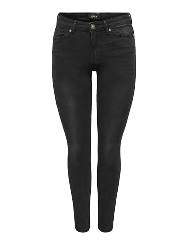 ONLY Damen Onlwauw Mid Sk Bj1097 Noos Jeans, Washed Black, L / 32L EU