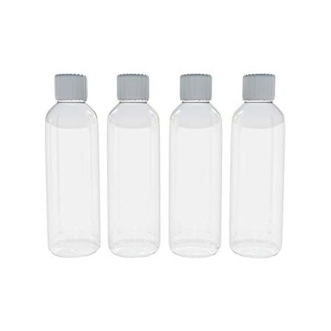 AME Bespoke Multi Pack of 4 Plastic Bottles with Screw Lids 100ml Bottles Ideal for Travel Cover