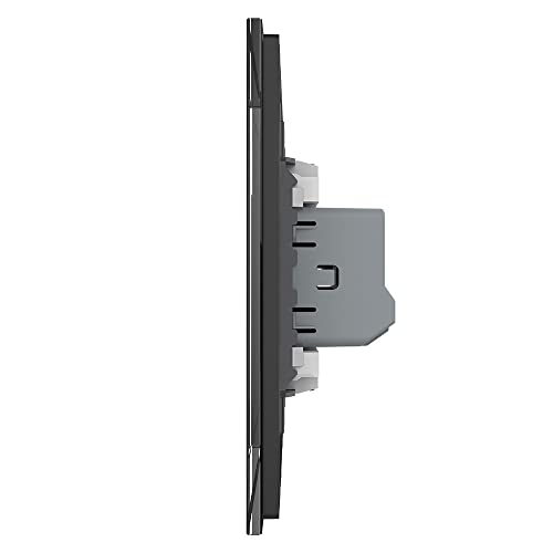 Livolo Light Switch 2 Gang With Black Tempered Glass Plate, Double Touch Light Switch,Vl-A801/01-4Bg #TOP1
