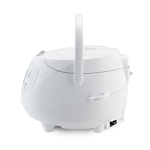 Yum Asia Panda Mini Rice Cooker With Ninja Ceramic Bowl and Advanced Fuzzy Logic (3.5 cup, 0.63 litre) 4 Rice Cooking Functions, 4 Multicooker functions, LED display, 220-240V (Arctic White)