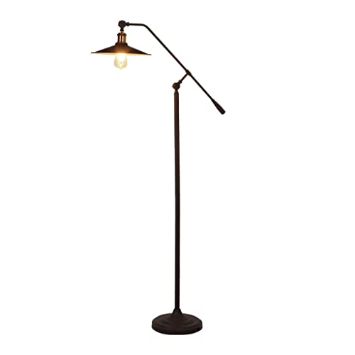 Lámpara de piso industrial de hierro con brazo ajustable y diseño retro americano para salón
