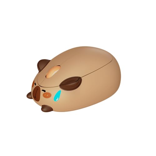 Akko（アッコ） かわいい カピバラのデザイン ワイヤレス ゲーミングマウス 2.4GHz Bluetooth 無線対応 人間工学デザイン 電池式 持ち運び アニマル 茶色【国内正規品】