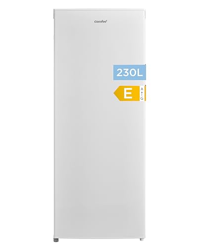 Comfee' RCD235WH2EU(E) 230L Réfrigérateur 1 Porte Compact, Hauteur 142 cm,Pose Libre, Thermostat 1–10 °C, Éclairage LED, Porte Réversible, Clayettes en...