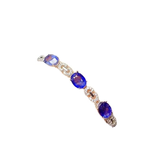 Bracelet chaîne Opale Naturelle et Saphir véritable en Argent 925 de prestige