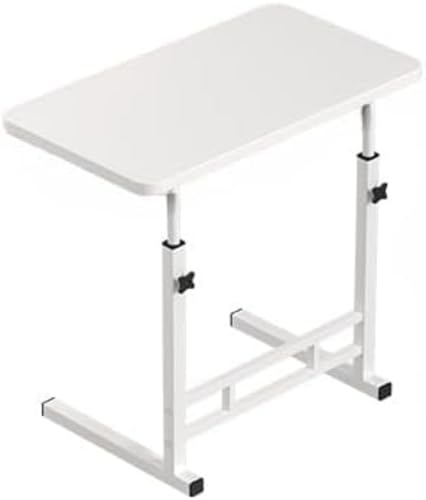 サイドテーブル キャスター付き 昇降式テーブル 移動式テーブル パソコンデスク 昇降式 オフィスデスク 高さ調整 勉強机 移動便利 組立簡単 在宅勤務 テレワーク (50*30cm,ホワイト)