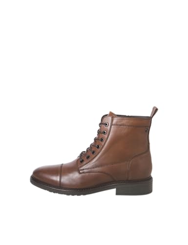 JACK & JONES Bottines en cuir pour homme, cognac, taille 42 EU, cognac, 42 EU