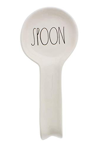 RARE Rae Dunn by Magenta SPOON in large letters Spoon Rest 10.5 inch with SPOON facing correct direction.