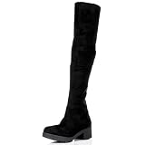 Elara Damen Stiefel Overknees Wildlederoptik 010 Black 38