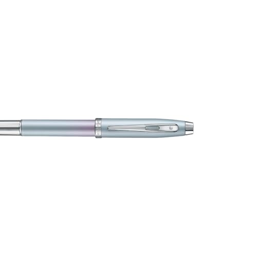Image of Sheaffer Expressions 100 9376 Blue and Pink Pearlised Gradient Rollerball Pen with Chrome plated Trims