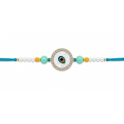 Image of I Jewels Traditional Evil Eye Designer Rakhi for Boys Brother Men (R514Sb)