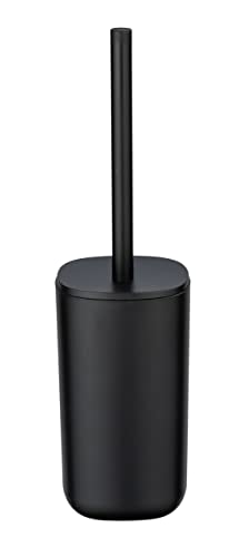 WENKO WC-Garnitur Mod. Davos, Toilettenbürstenhalter inkl. WC-Bürste, aus hochwertigem Kunststoff, BPA-frei, Ø 9,5 x 35 cm, Schwarz matt