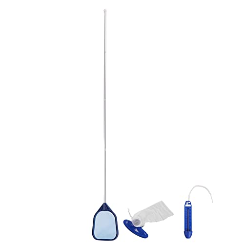 Kit de Nettoyage de Piscine, Nettoyeur de Piscine, tête d'aspiration, râteau à Feuilles, Filet, thermomètre, Ensemble avec tiges en Aluminium pour, Spa, Entretien d'étang,