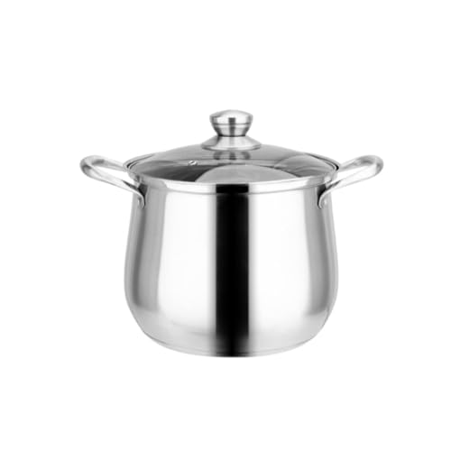Effonek 304超高ステンレス製スープポット、大容量、オーバーフローなし、キッチン、家庭用、業務用、蒸し器付き (直径24cm,蒸し器なし)