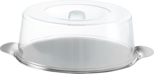 HENDI Tortenplatte, Kuchenbehälter, Kuchenbox, mit Polystyren Haube, Tortenplatte aus Edelstahl, ø300x(H)110mm