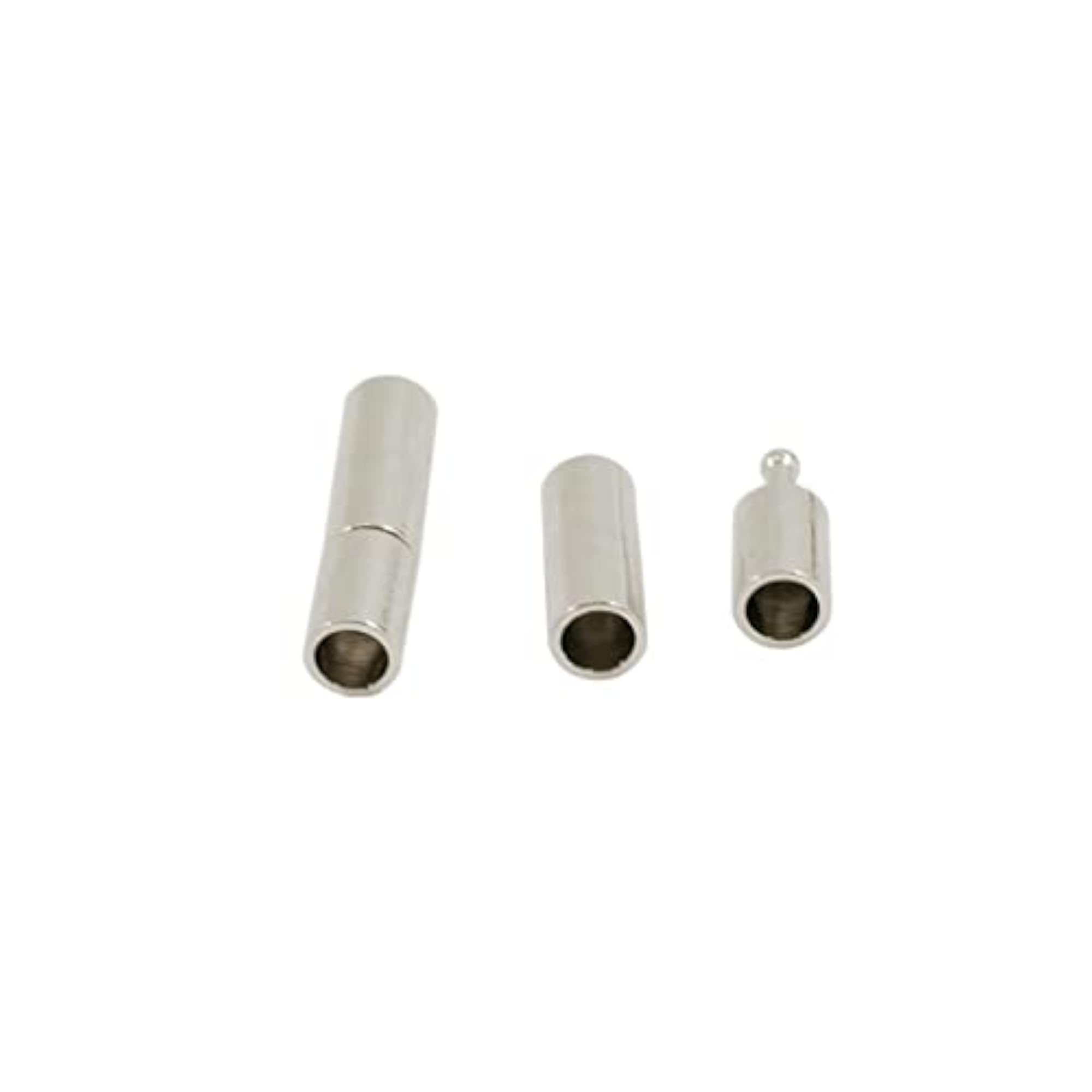 Set of Silver Leather Glue in Bayonet Push Tube Clasp