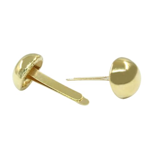 Kemcatui 500 Pcs Brass Fasteners, Round Brass Brads Paper Fasteners, Gold Metal Split Pins for Craft Art School DIY Supplies(18×8mm) - Thumbnail 2