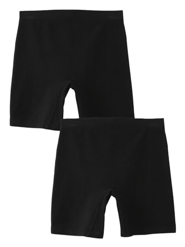 Image of mackly Girls Inner Shorts (Pack of 2) | 2-in-1 Seamless Panty Shorts with Gusset | Soft Breathable Base Layer for Dresses, Skirts