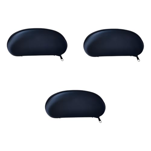 Kit 3 Porta Oculos Estojo Caixa Para Óculos De Sol e Armação Com Zíper Preto