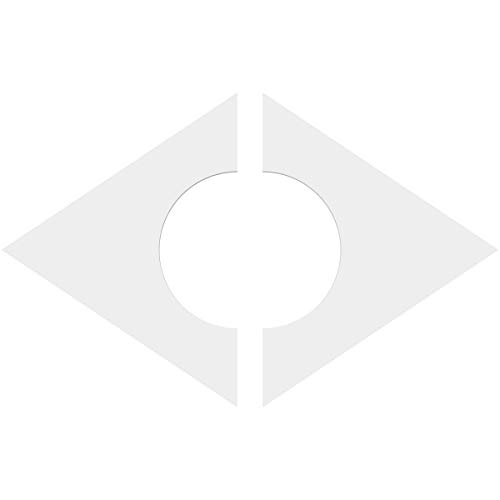 Image of Ekena Millwork CMP12X8DD2-04000 Diamond Architectural Grade PVC Contemporary, Two Piece Urethane Ceiling Medallions 12 inchW x 8 inchH x 4 inchID x 4 1 /4 inchC x 1 inchP