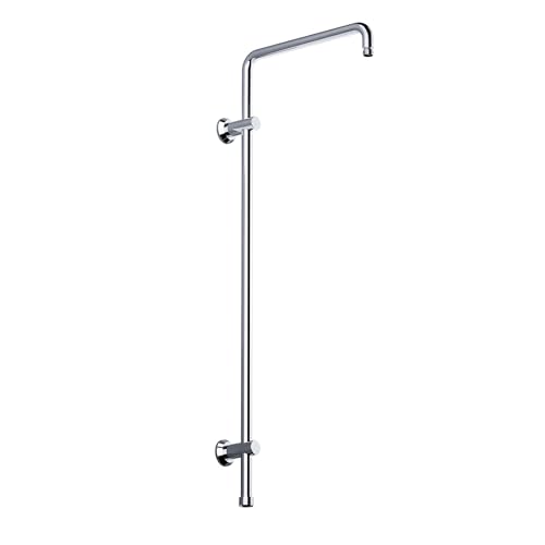JOHO Barra de ducha de acero inoxidable con fijaciones de pared variables, barra de pared, brazo de ducha, Columna de ducha con longitud fija 92 cm, cromo