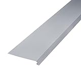 INEFA Dachstreifen für Dachrinne, einseitig gekantet Grau 2m, Rinneneinhang mit Wasserfalz, aus PVC-U, Dachrinnen Zubehör, Made in Germany