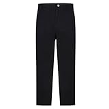 Kam Mens Premium Stretch Fit Chino Trousers - Black, Black, 52W x 32L