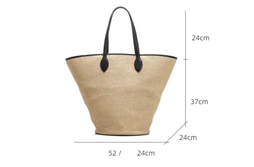 Bolso de mano de paja para mujer verano un solo hombro miniatura 7