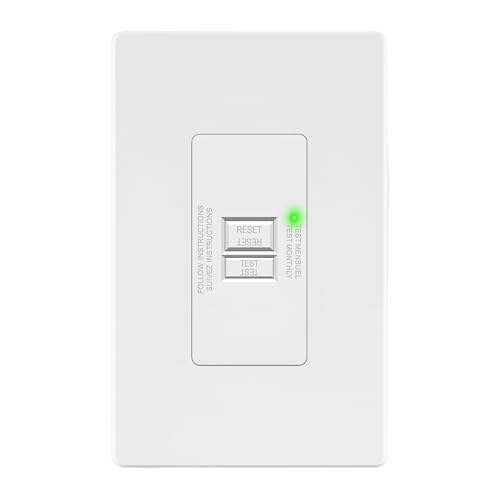 LIDER 20A Blank Face GFCI, Self-Test, LED Indicator, Anti-Interference (No-False-Trip) Protection, Outlet Protection, Screwless Wall Plate, ETL Listed, Thermoplastic, Matte White, 1-Pack